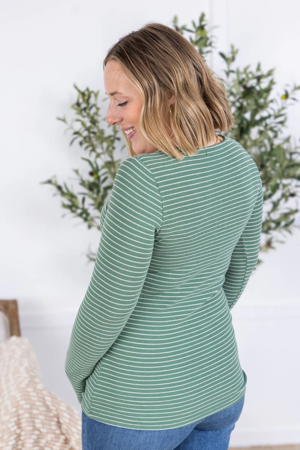 Fern Striped Long Sleeve Top