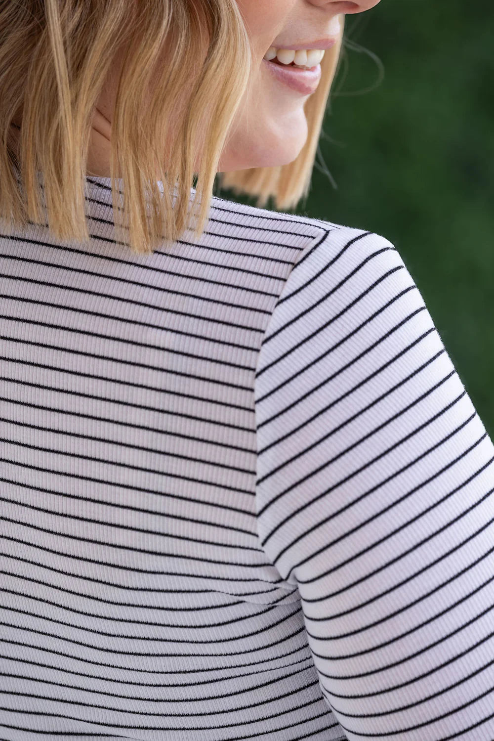 White Striped Long Sleeve Top