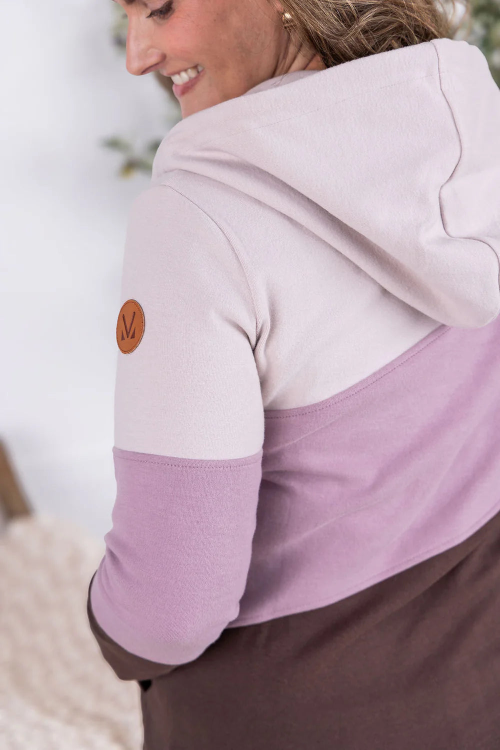 Purple Colorblock Full Zip Hoodie