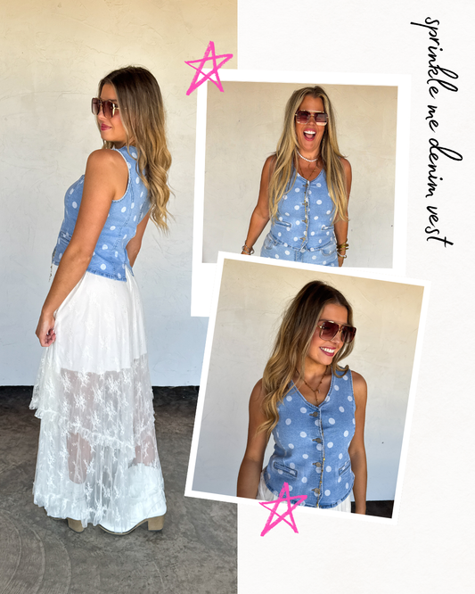 Pre Order: Sprinkle Me Denim Vest