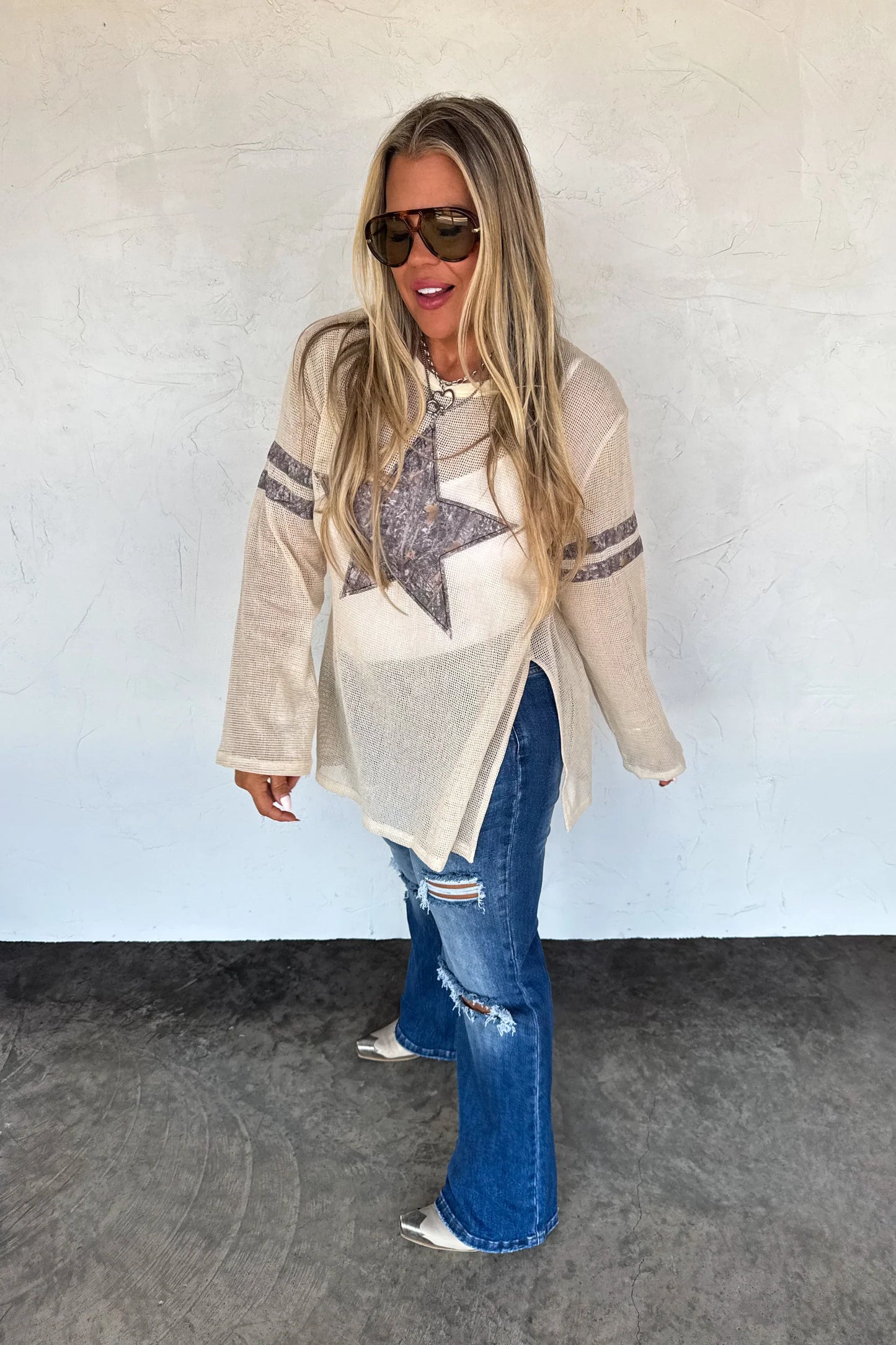 Pre Order - Star Mellow Mesh Cotton Top