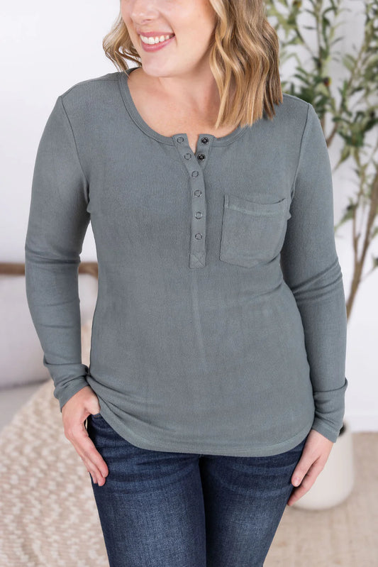 Dusty Jade Long Sleeve Top