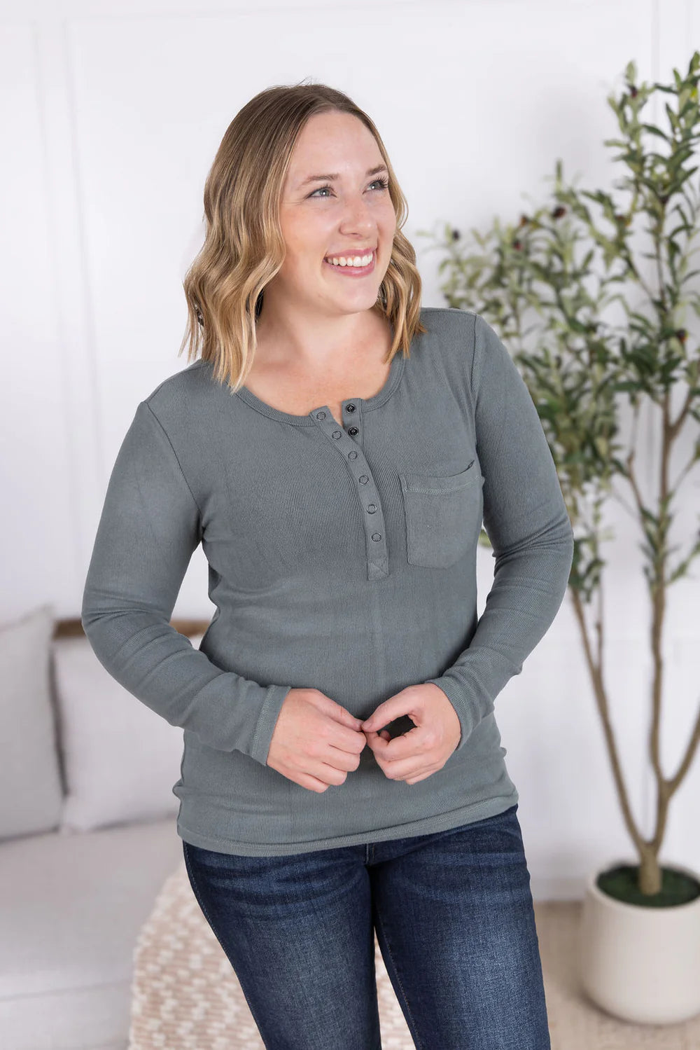 Dusty Jade Long Sleeve Top