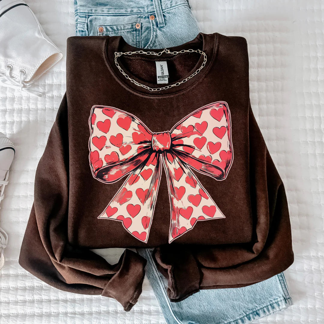 Heart Bow Graphic Tee or Sweatshirt