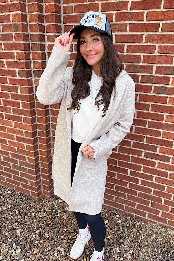 Taupe Mid-Length Coat
