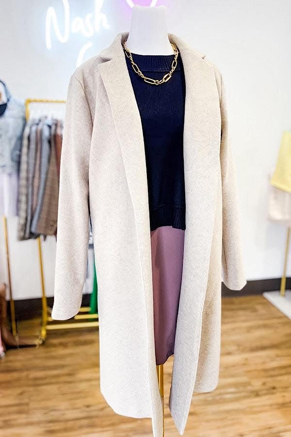 Taupe Mid-Length Coat