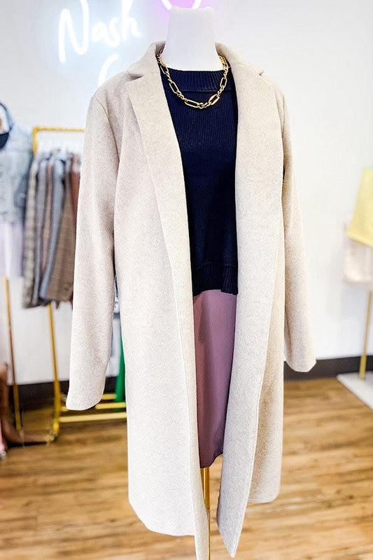 Taupe Mid-Length Coat