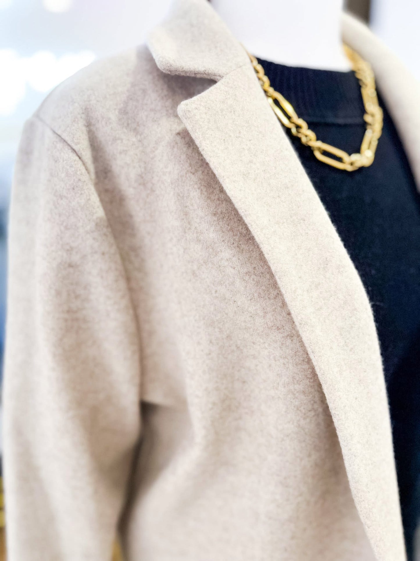 Taupe Mid-Length Coat