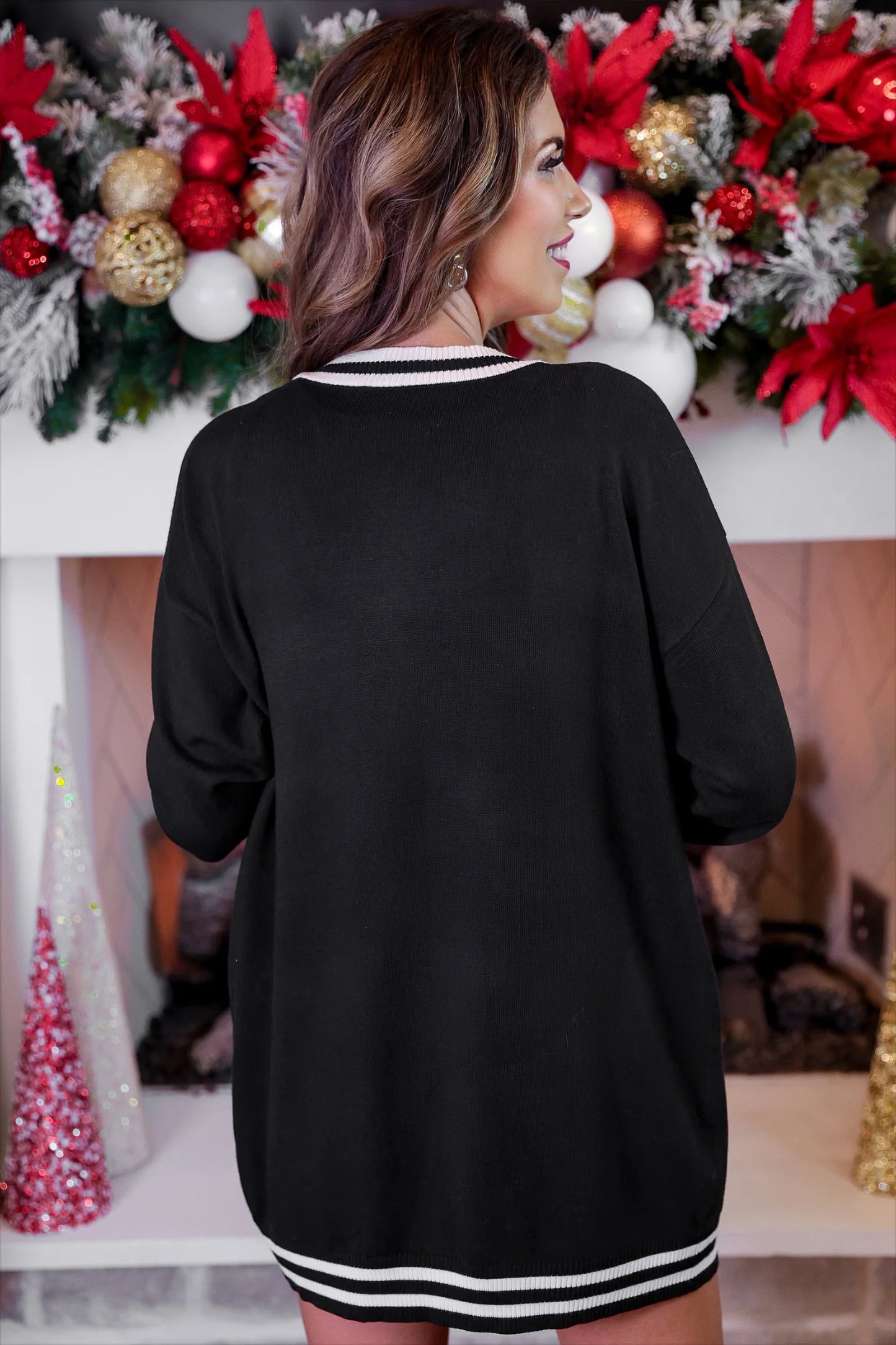 Christmas Treat Bow Long Cardigan