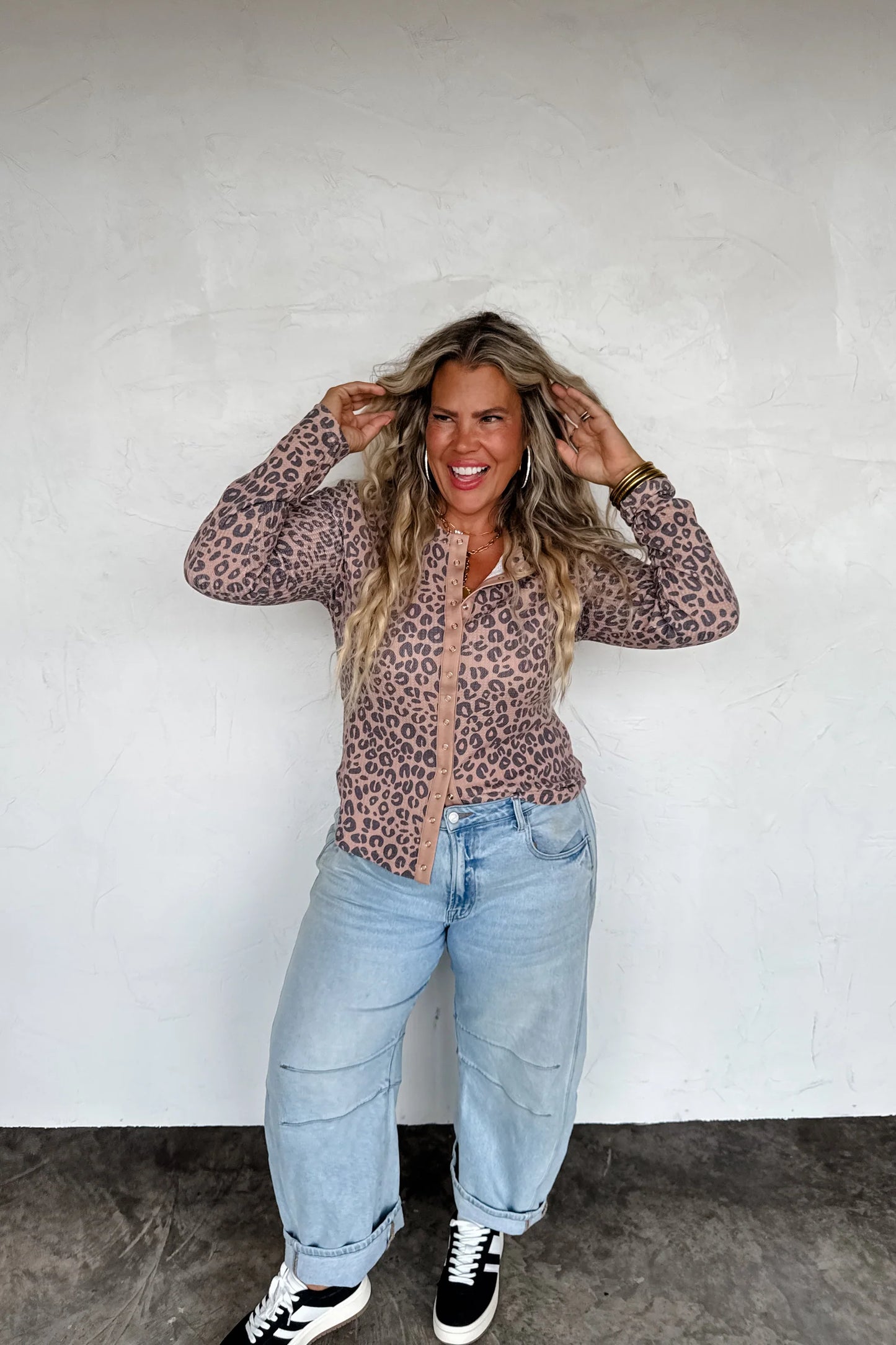 Pre Order - Kori Snap Button Waffle Top