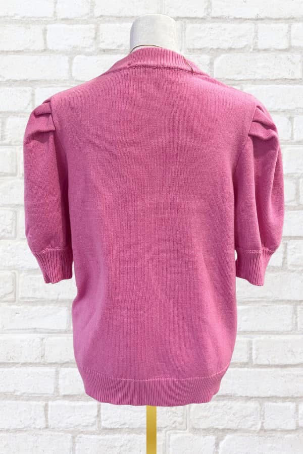 Cameron Pink Puff Sleeve Sweater