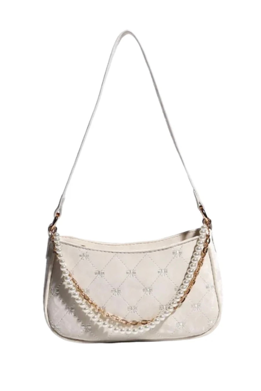 Cora Cream Bow Print Shoulder Bag