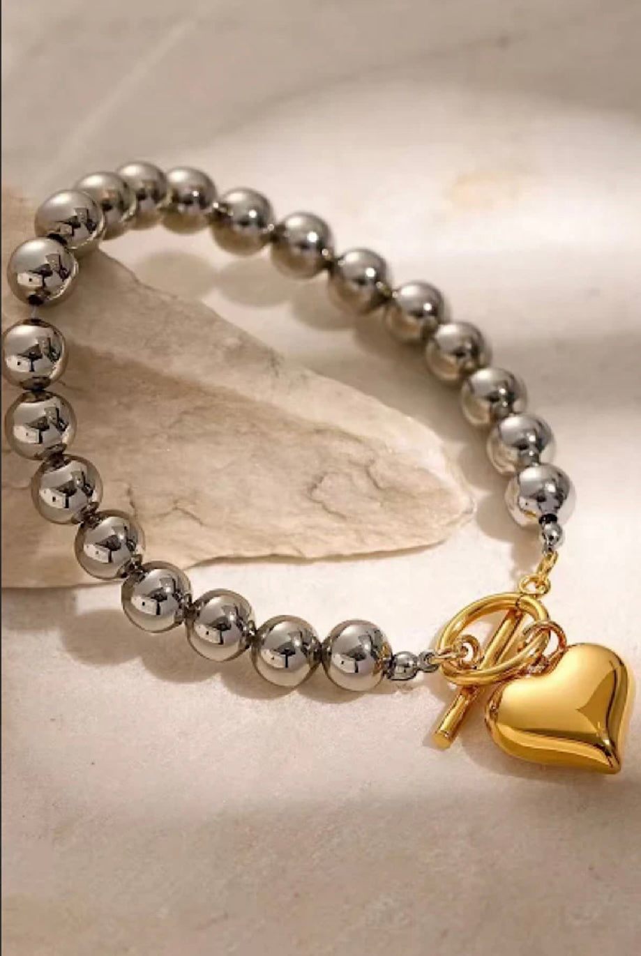 Izzie Mixed Metal Heart Bracelet