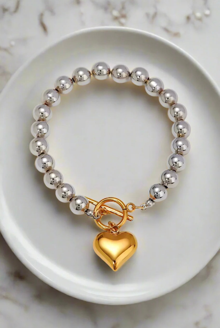 Izzie Mixed Metal Heart Bracelet