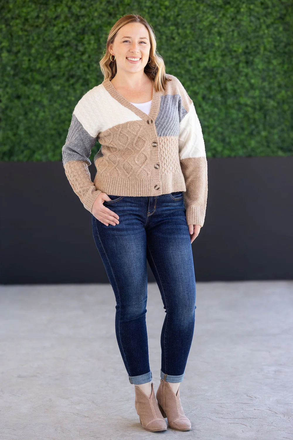 Cozy Color Block Cardigan