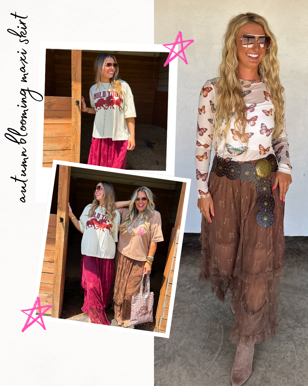 Pre Order: Autumn Blooming Lace Maxi Skirt