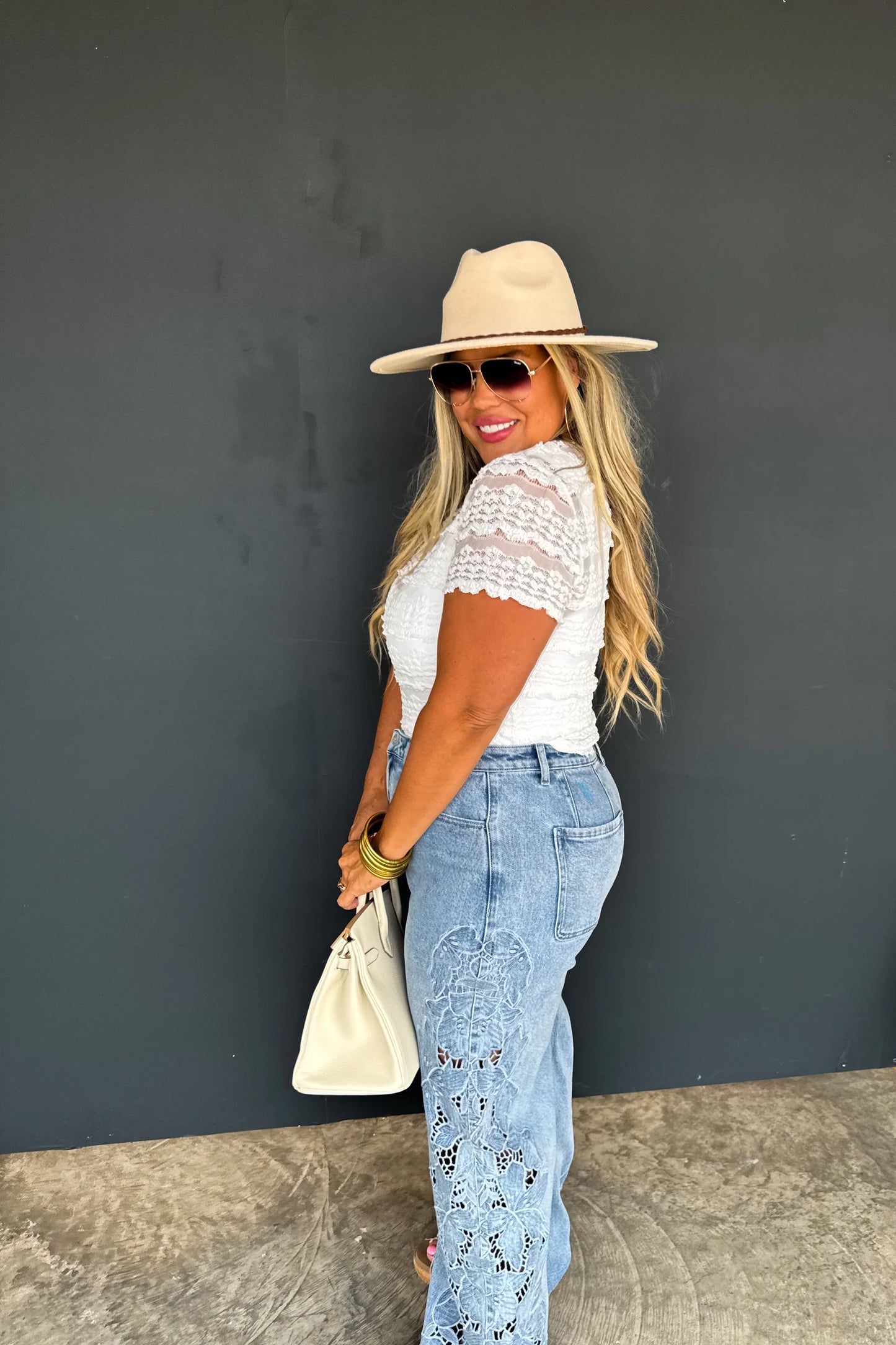 Pre order: Floral Charm Wide Leg Jean