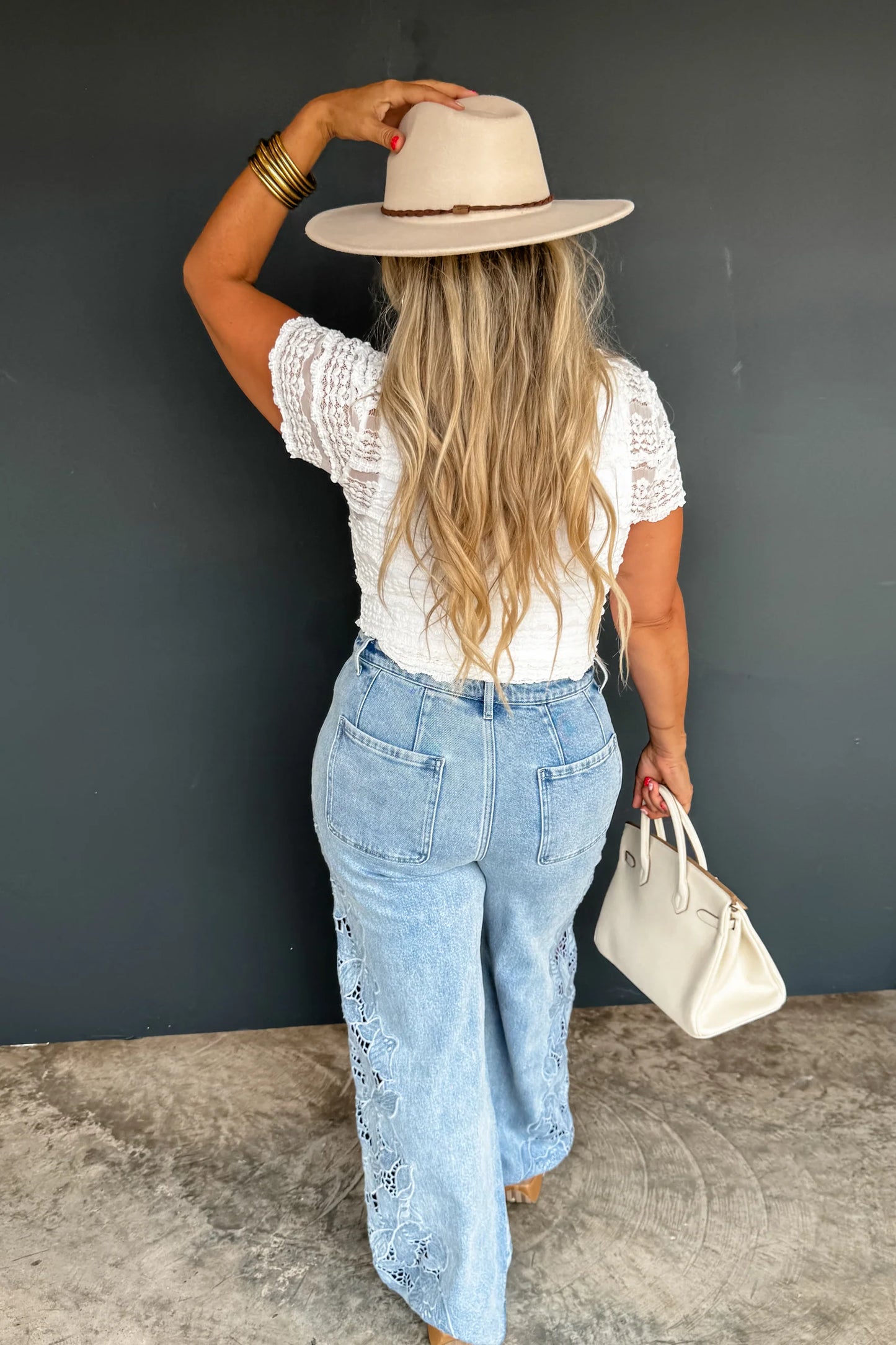 Pre order: Floral Charm Wide Leg Jean