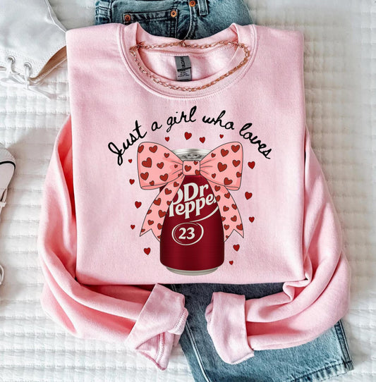 Valentines Just A Girl Soda Design (Light Pink)