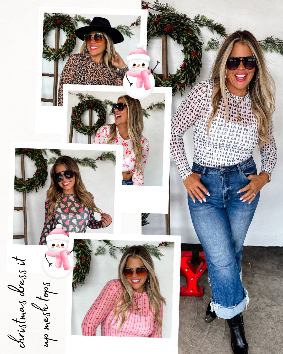 Pre Order: Christmas Dress It Up Mesh Tops