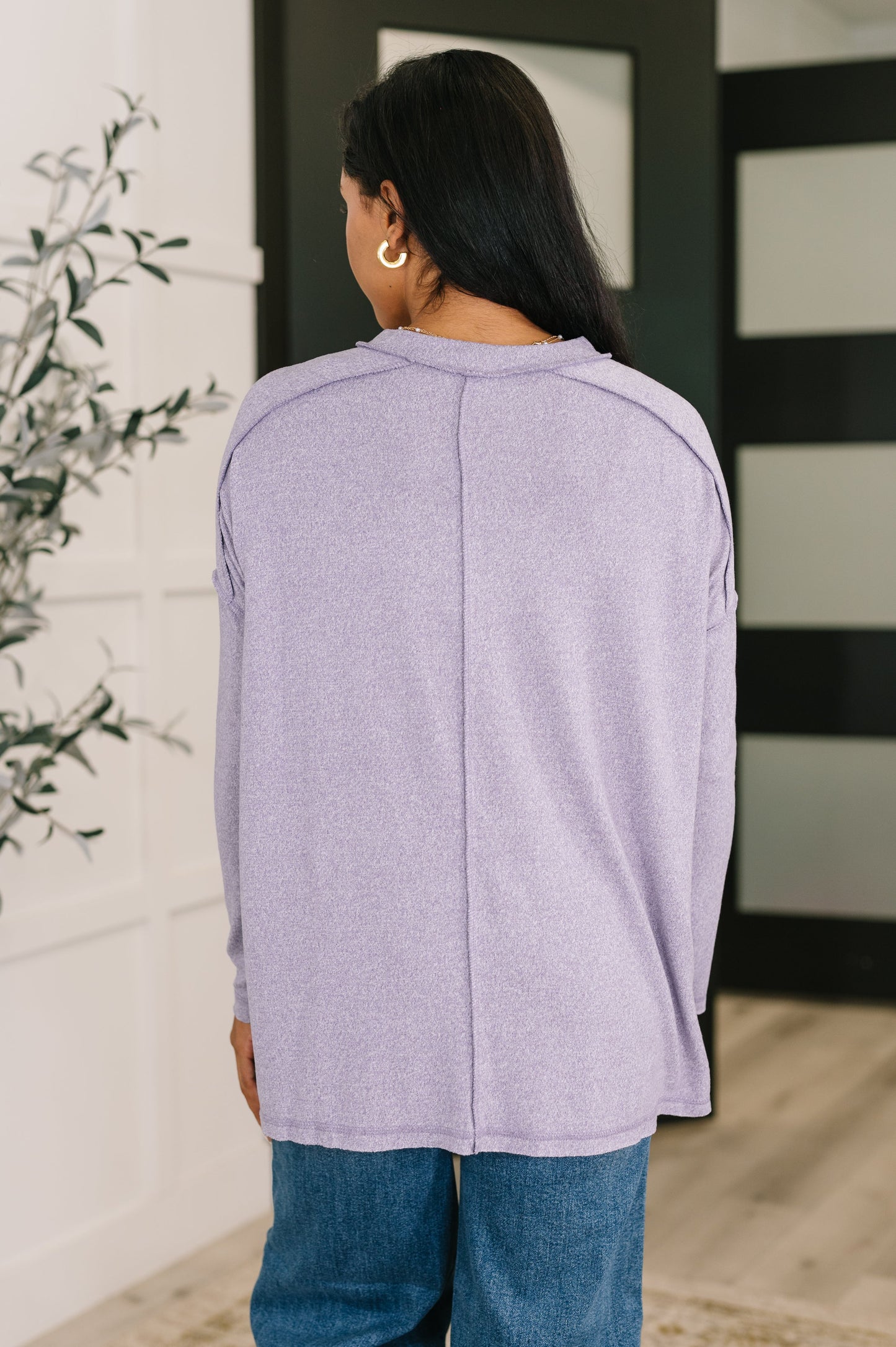 Zenana Heathered Pullover in Lavender