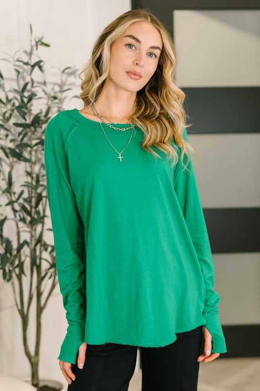 Zenana Top in Kelly Green