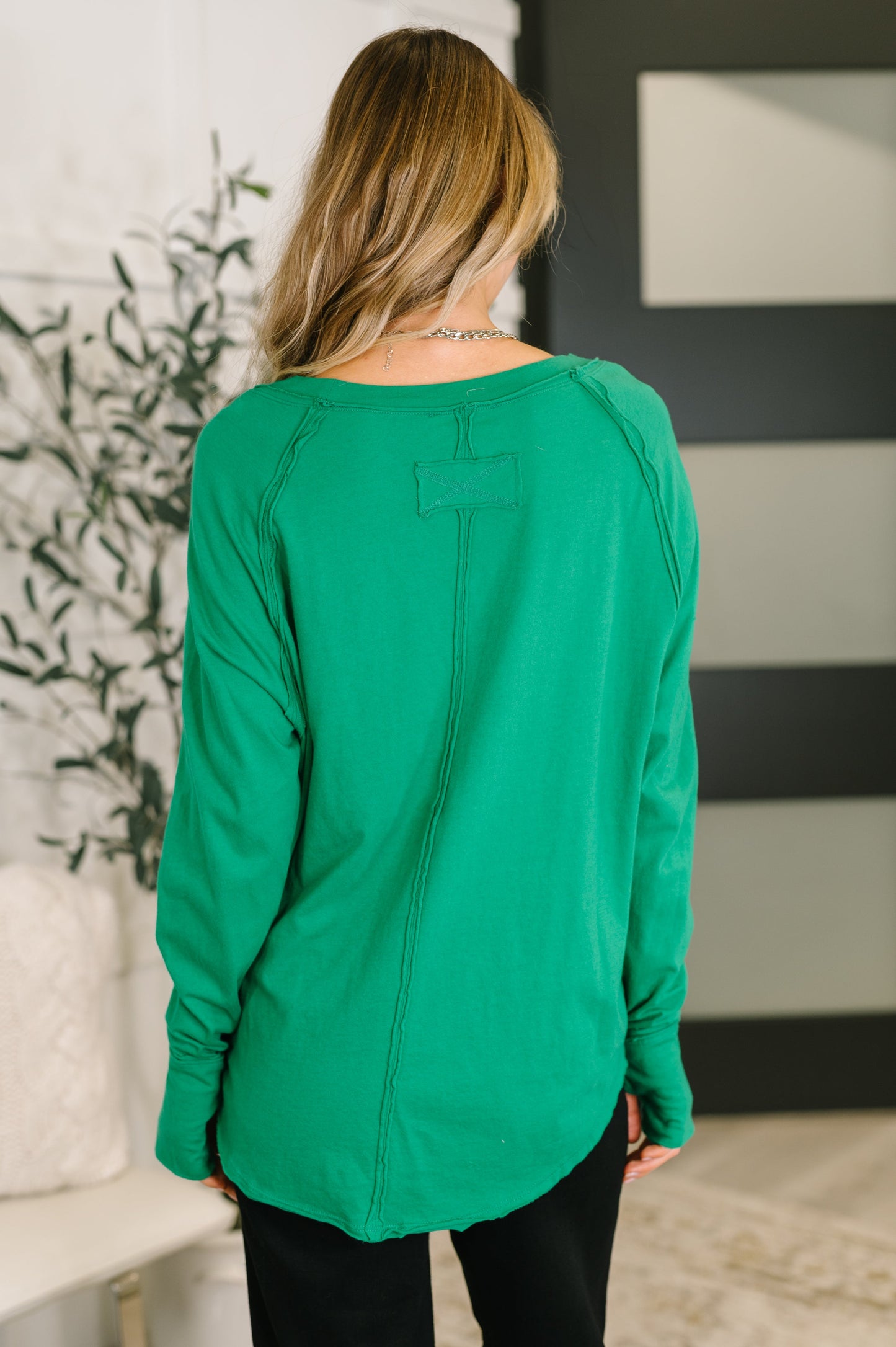 Zenana Top in Kelly Green