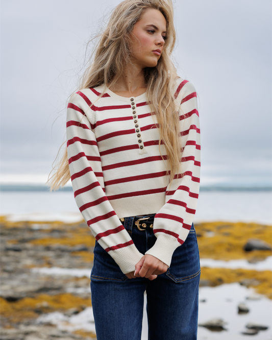 Paris Red Stripe Sweater