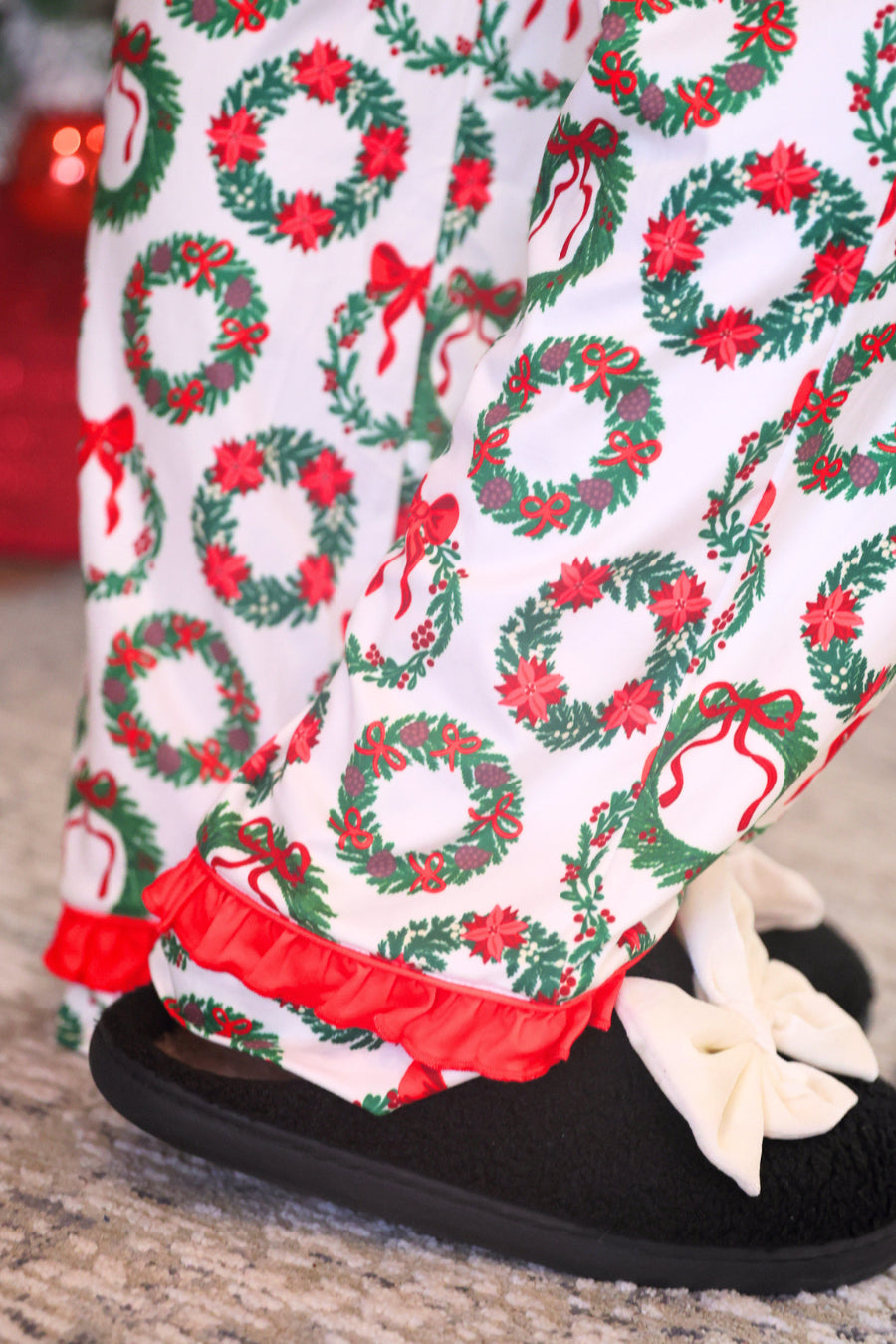 PRE ORDER: Ribbon Wreath Pajama Set