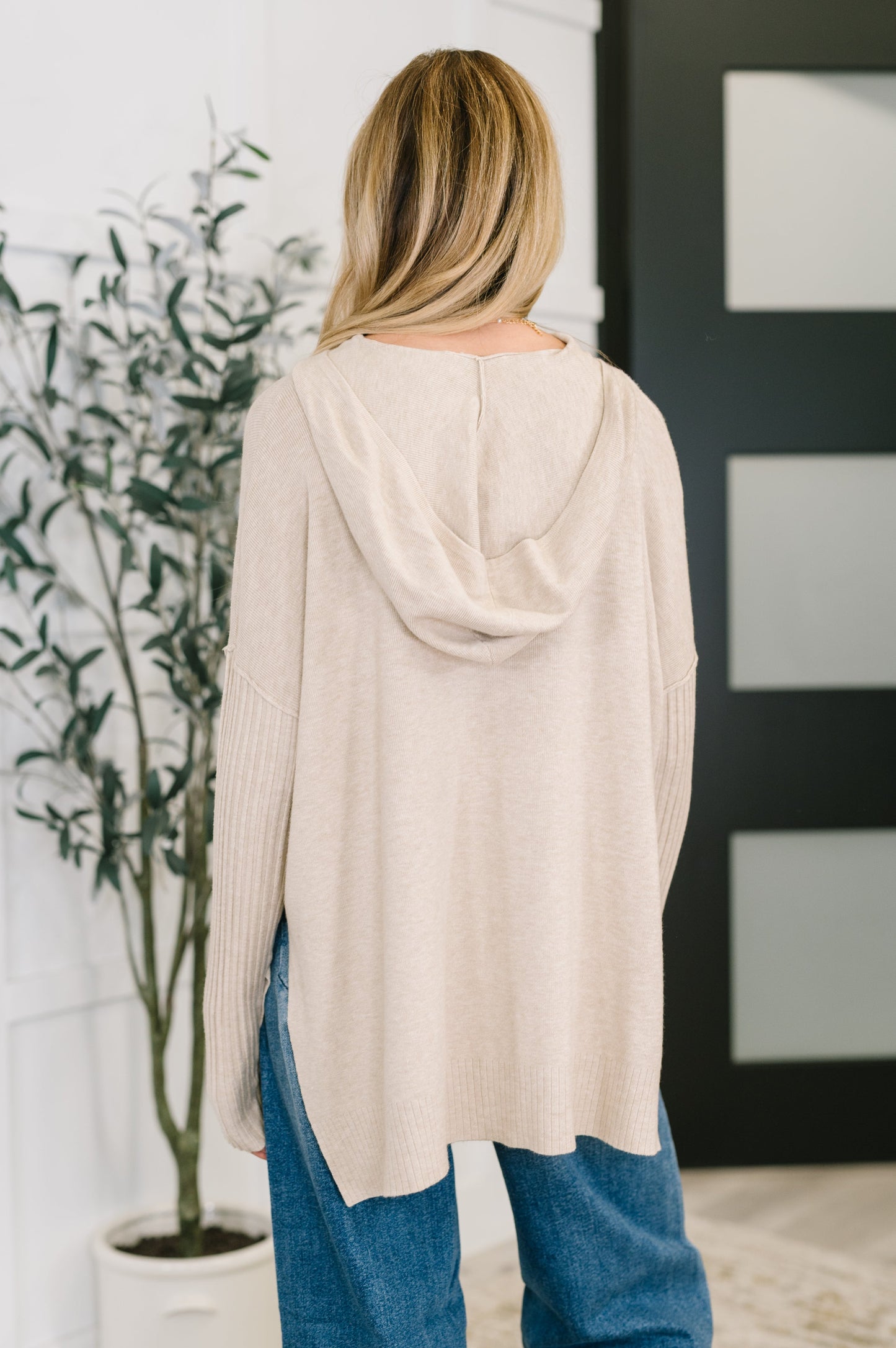 Zenana Hooded Long Sleeve in Beige