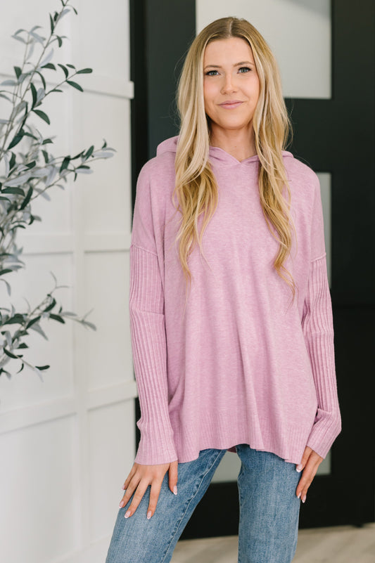 Zenana Hooded Long Sleeve in Mauve