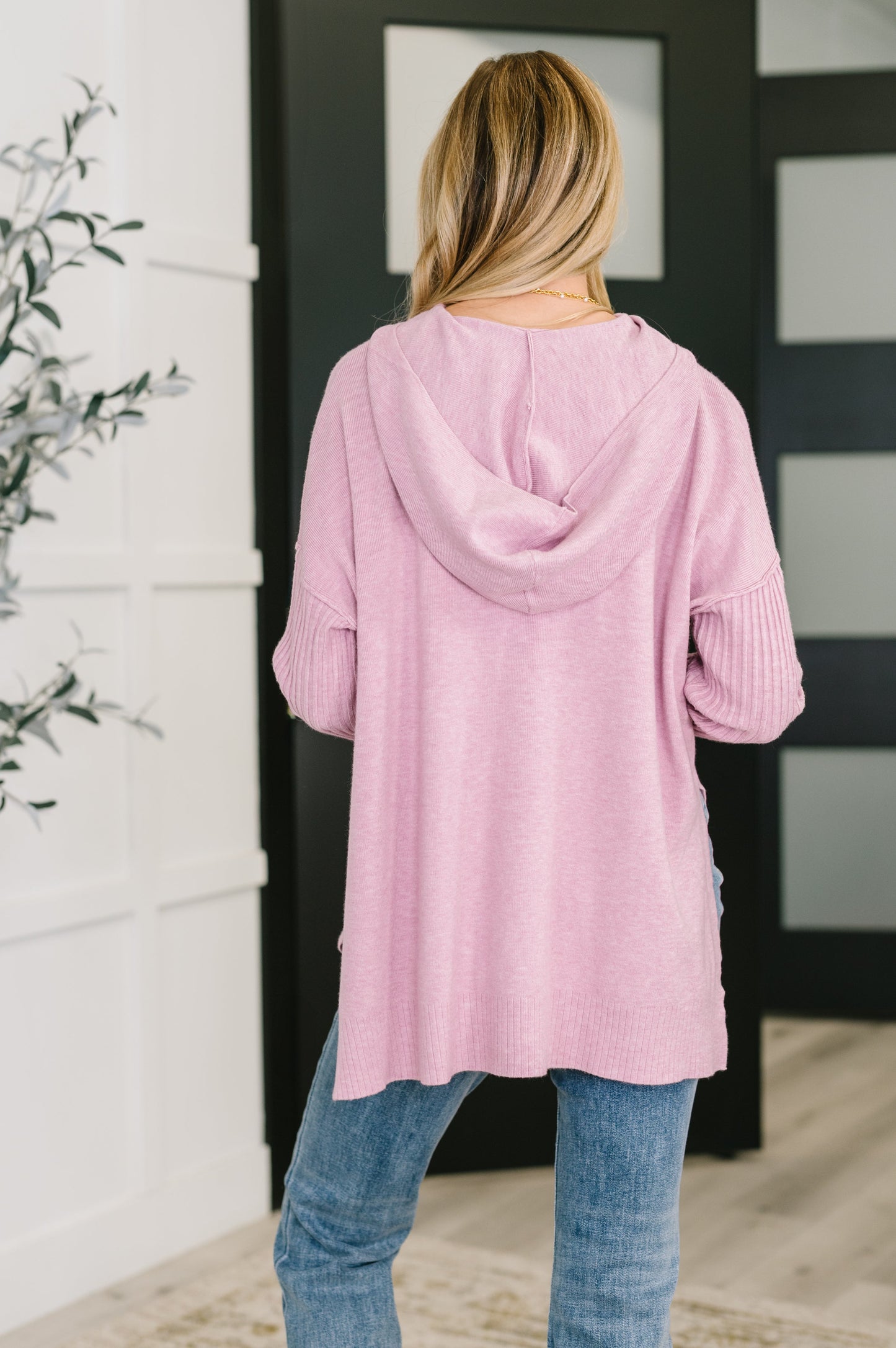 Zenana Hooded Long Sleeve in Mauve