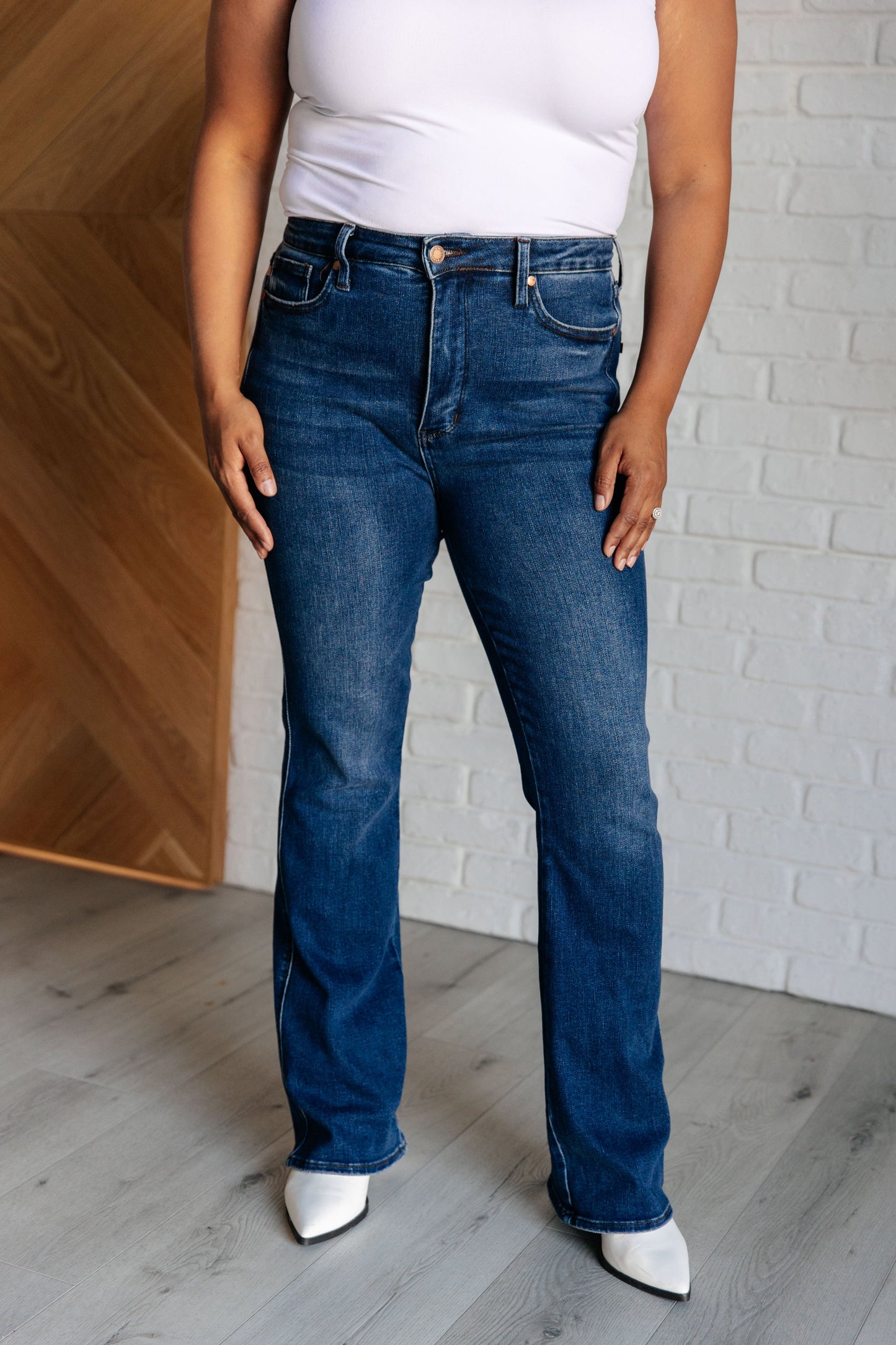 Judy Blue High Rise Control Top Bootcut Jeans (Regular Inseam)