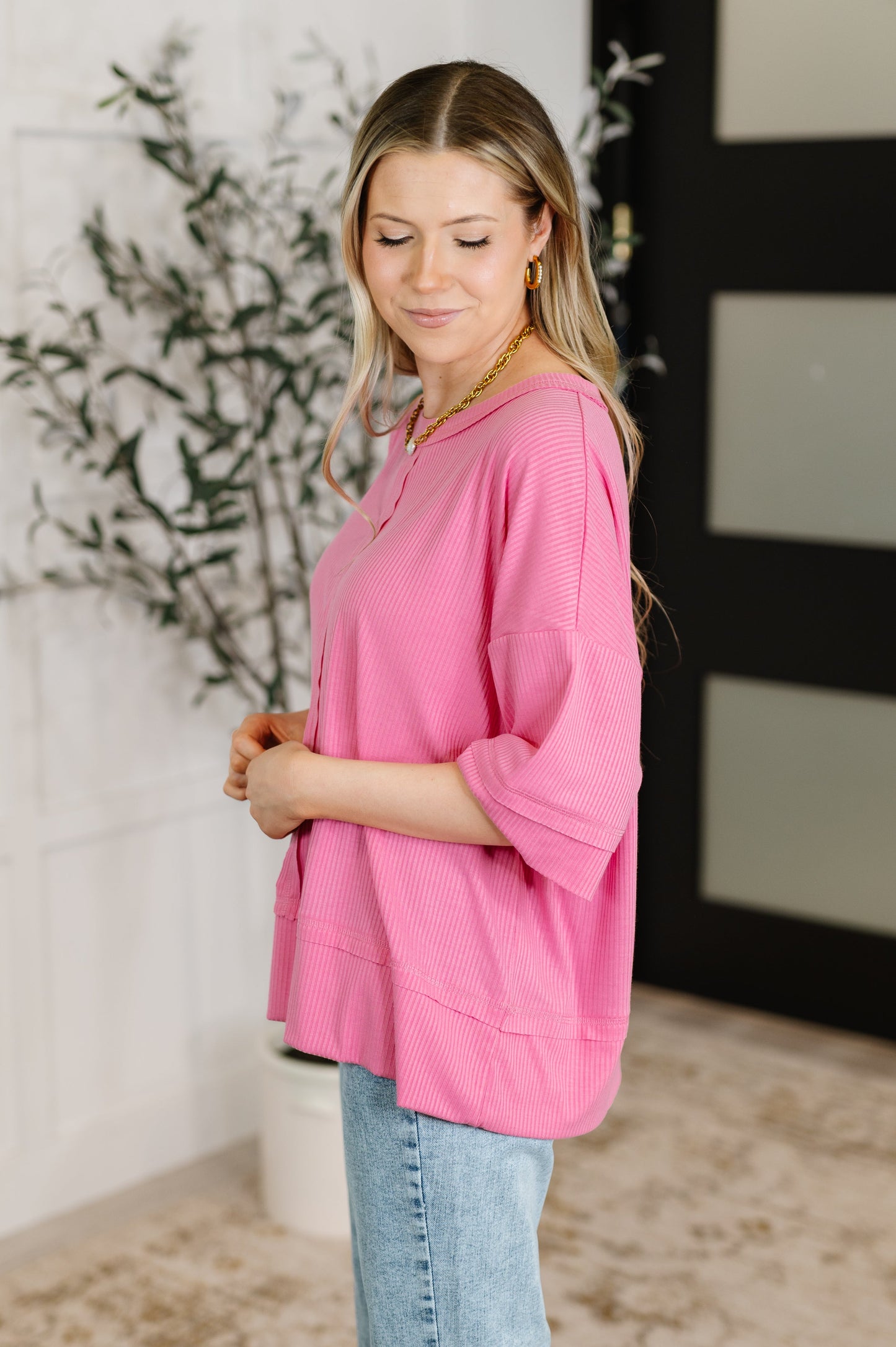 Zenana Relaxed Tee in Candy Pink