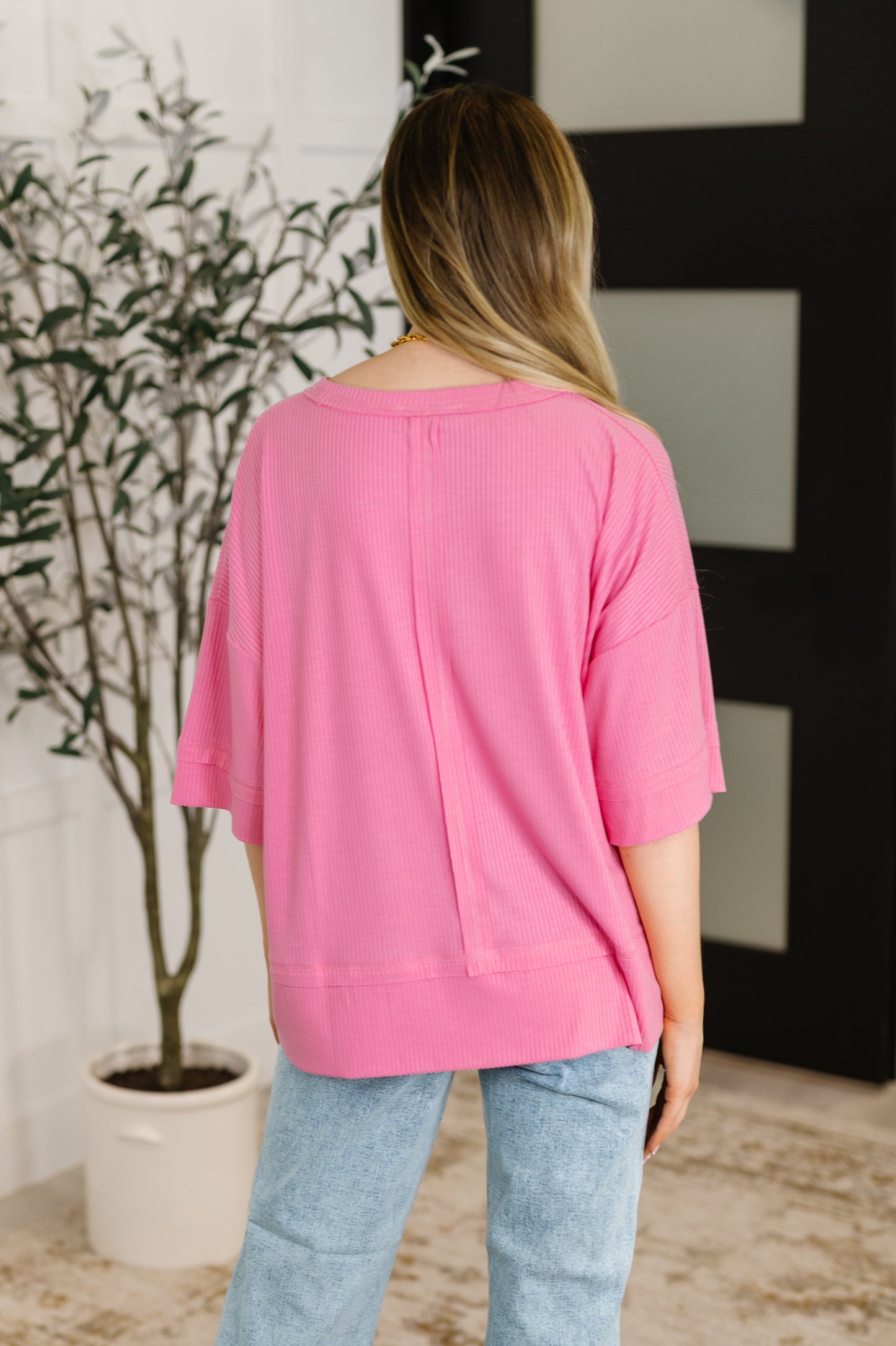 Zenana Relaxed Tee in Candy Pink