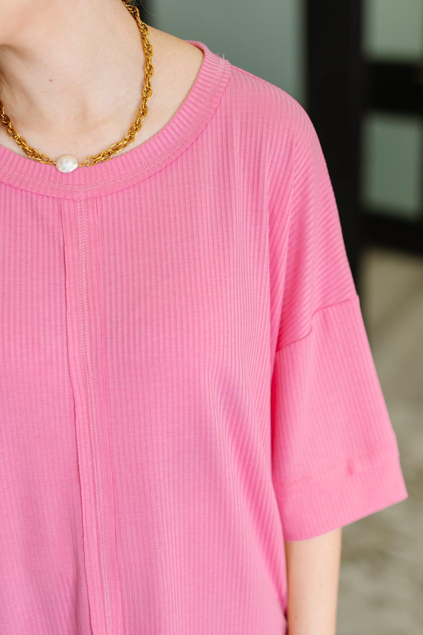Zenana Relaxed Tee in Candy Pink