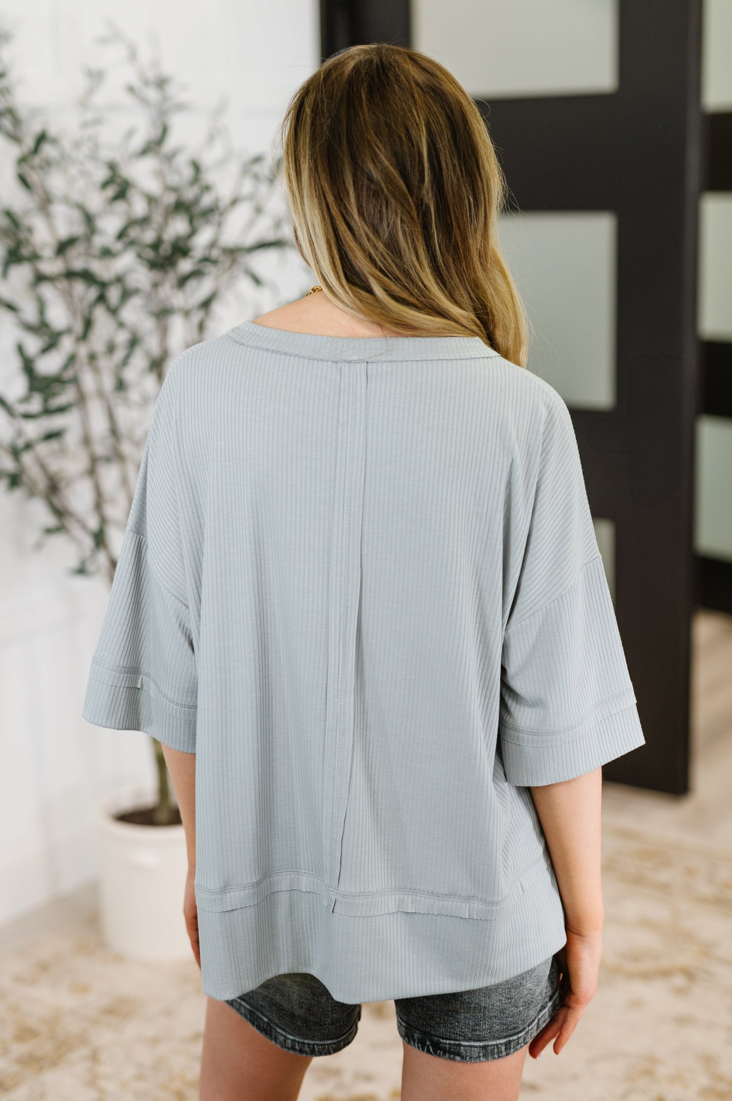 Zenana Relaxed Tee in Light Grey