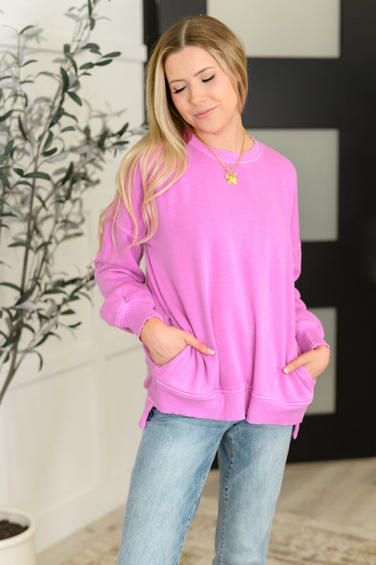 Zenana Pullover in Bright Mauve