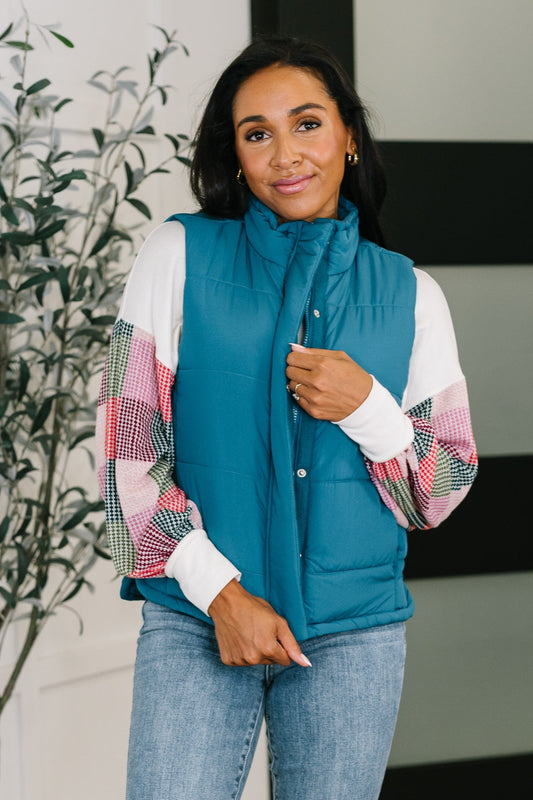Zenana Puffer Vest in Teal