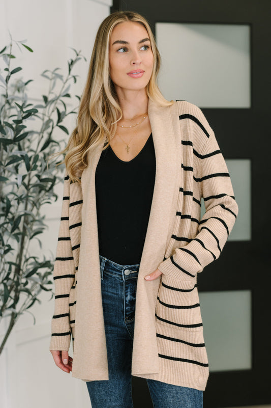 Under Wraps Striped Cardigan