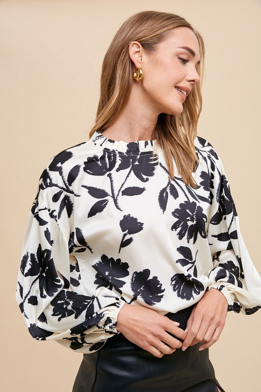 Floral Printed Long Sleeve Blouse