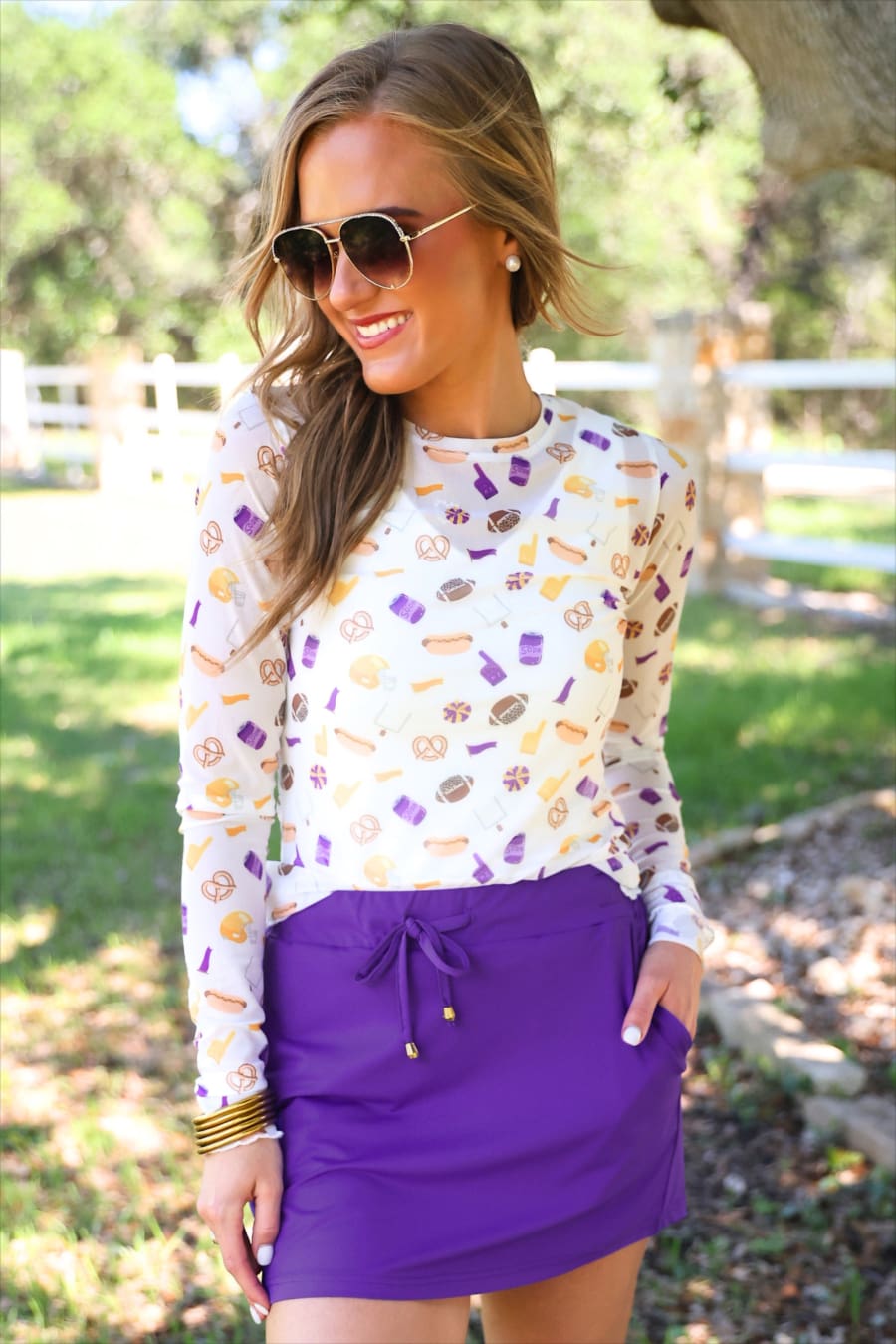 Alyssa Mesh Top- Purple Tailgate