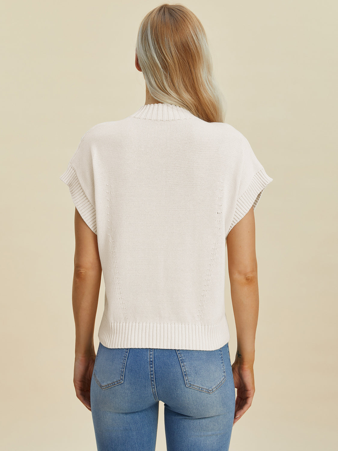 Mock Neck Short Sleeve Sweater - 4 color options