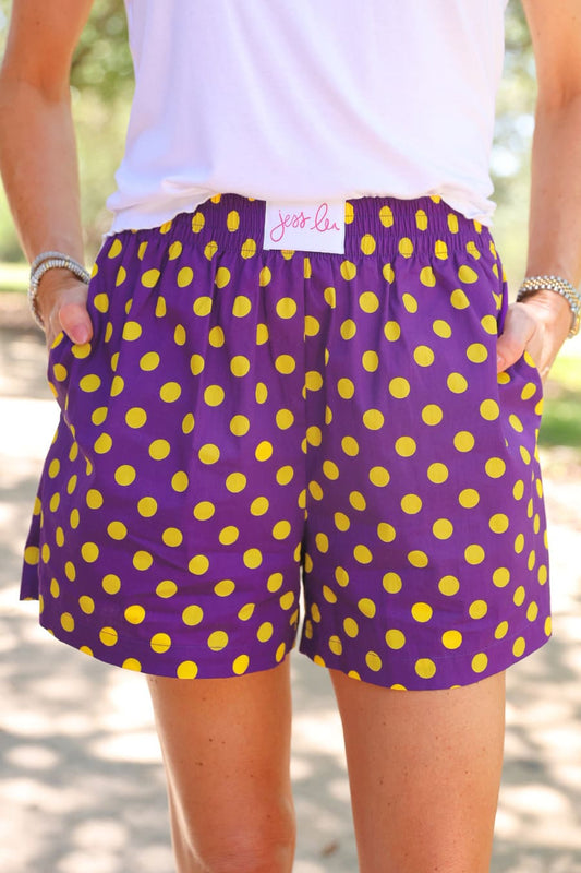 Easy Win Polka Dot Boxer Shorts- Purple
