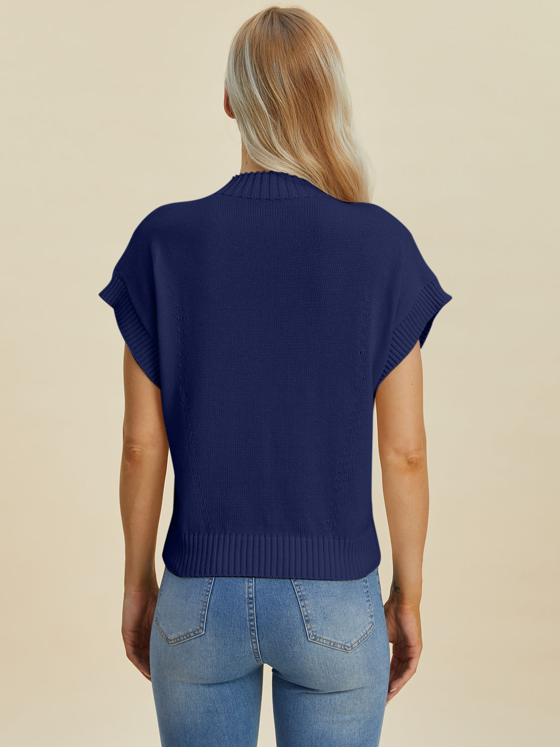 Mock Neck Short Sleeve Sweater - 4 color options