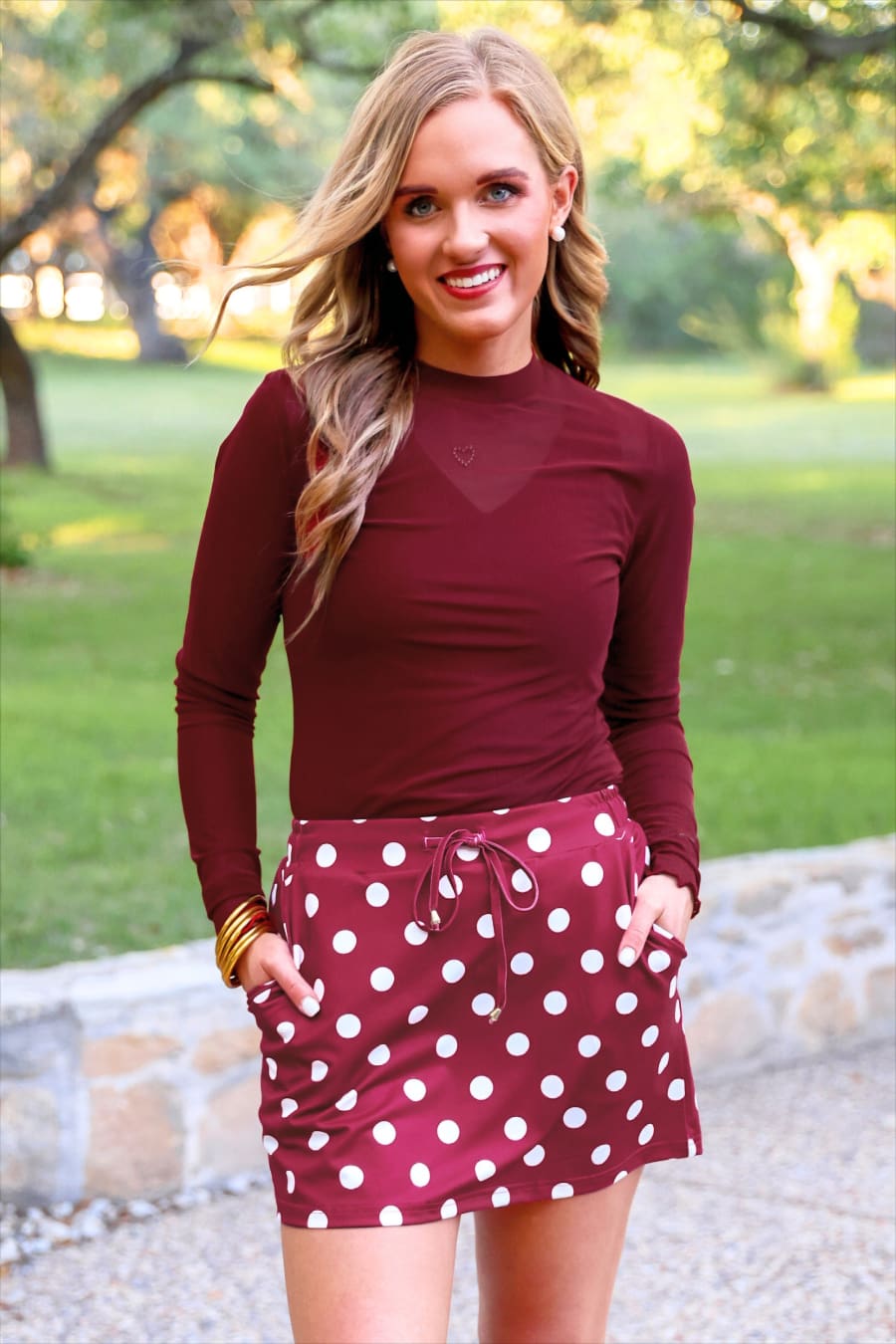Kate Mesh Top- Burgundy