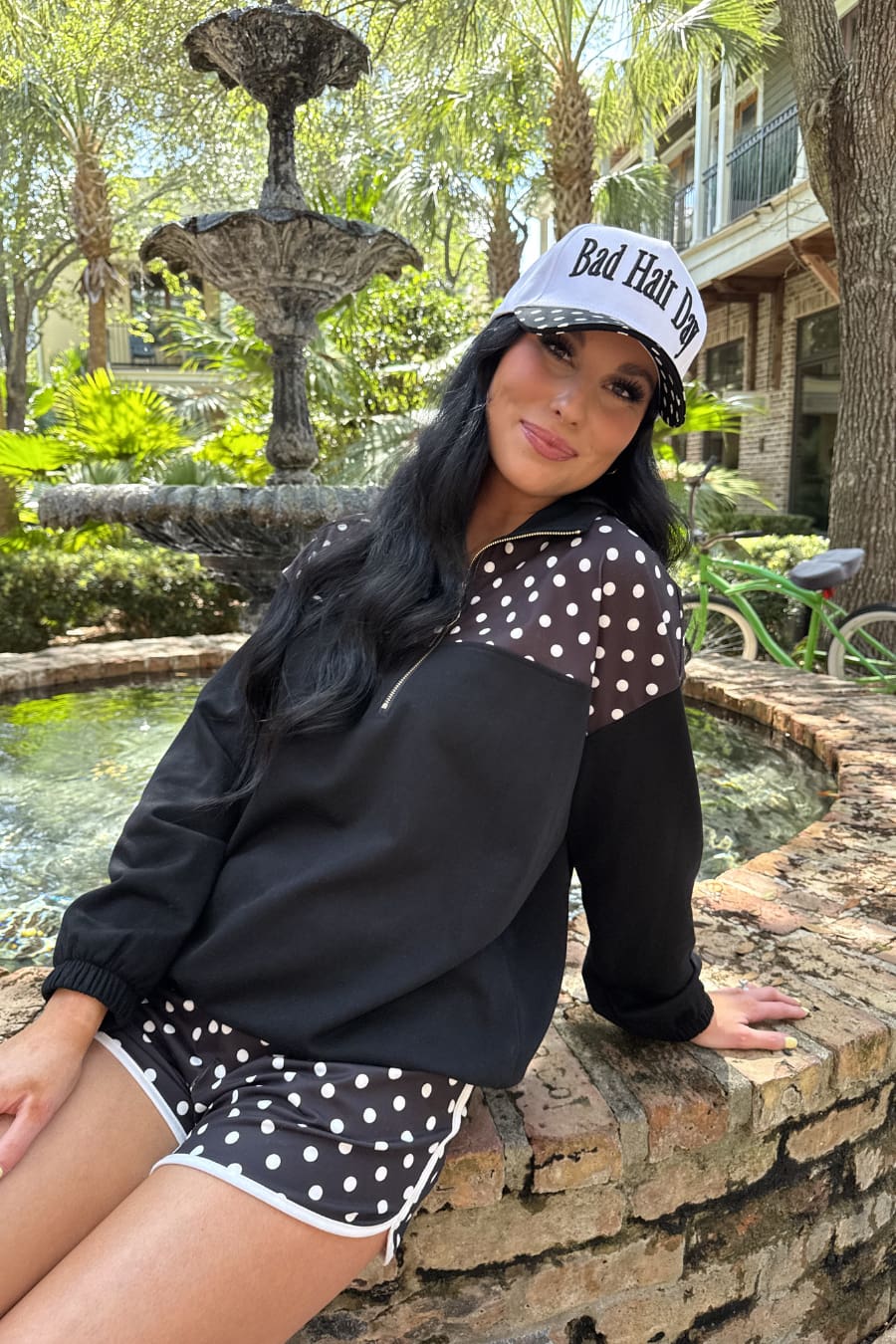 Mia Printed Pullover- After Dark Polka Dot