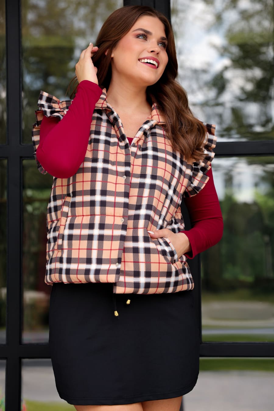 Nora Plaid Puffer Vest