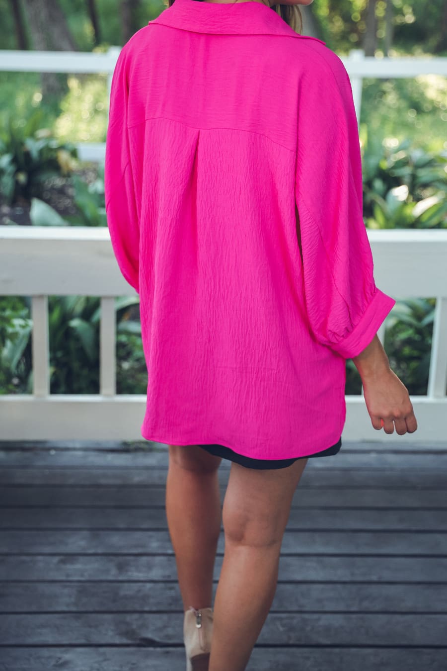 Sloane Button Up Top- Pink