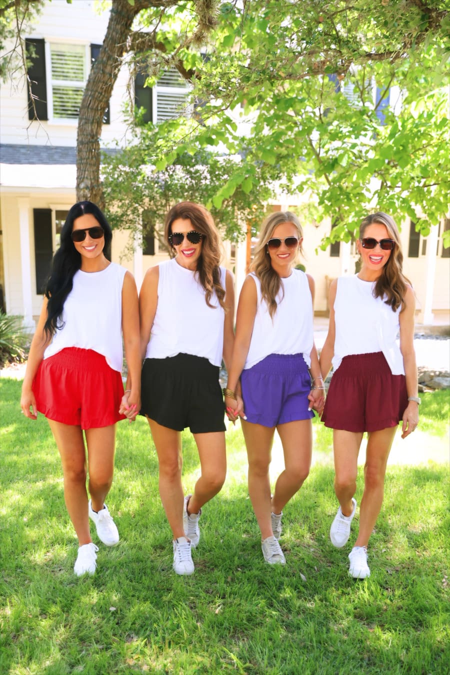 Sunny Strolls High Waisted Shorts- Red